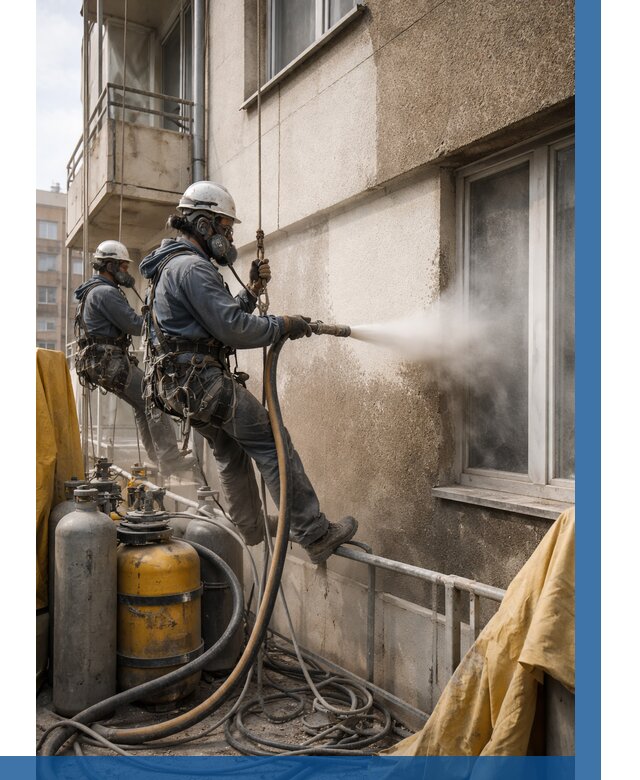 Пескоструйная очистка фасада в Краснотурьинске от 691 р. | ВЫСОТНИК-Кту