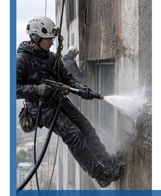 Гидроструйная очистка фасадов и конструкций в Краснотурьинске