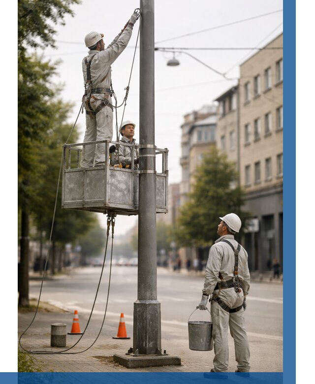 Покраска опор освещения в Краснотурьинске от 5317 р. | ВЫСОТНИК-Кту
