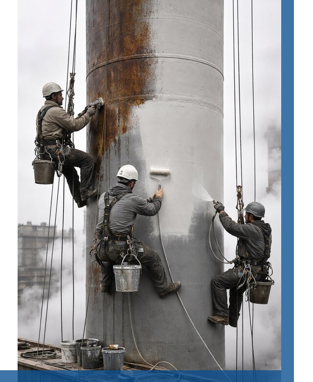 Покраска дымовых труб в Краснотурьинске от 9038 р. | ВЫСОТНИК-Кту