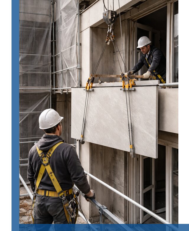 Подъем керамогранита на этаж в Краснотурьинске грузчиками и техникой