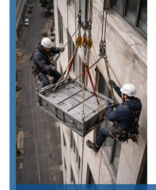 Спуск и подъем грузов по фасаду в Краснотурьинске для зданий