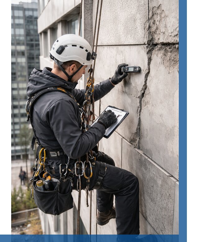 Обследование фасада альпинистами в Краснотурьинске от 128 р. | ВЫСОТНИК-Кту