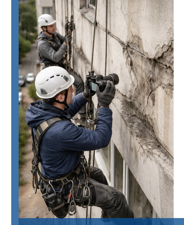 Фотофиксация дефектов фасада с высотной съемкой в Краснотурьинске