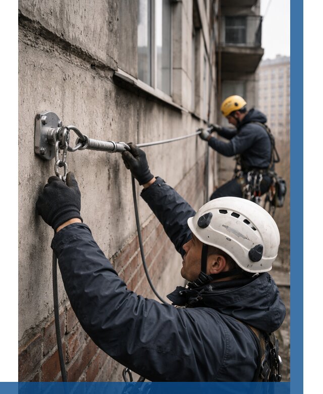 Монтаж анкерных линий в Краснотурьинске от 3190 р. | ВЫСОТНИК-Кту