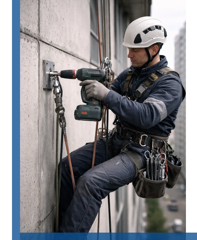 Установка анкерных точек для высотных работ в Краснотурьинске